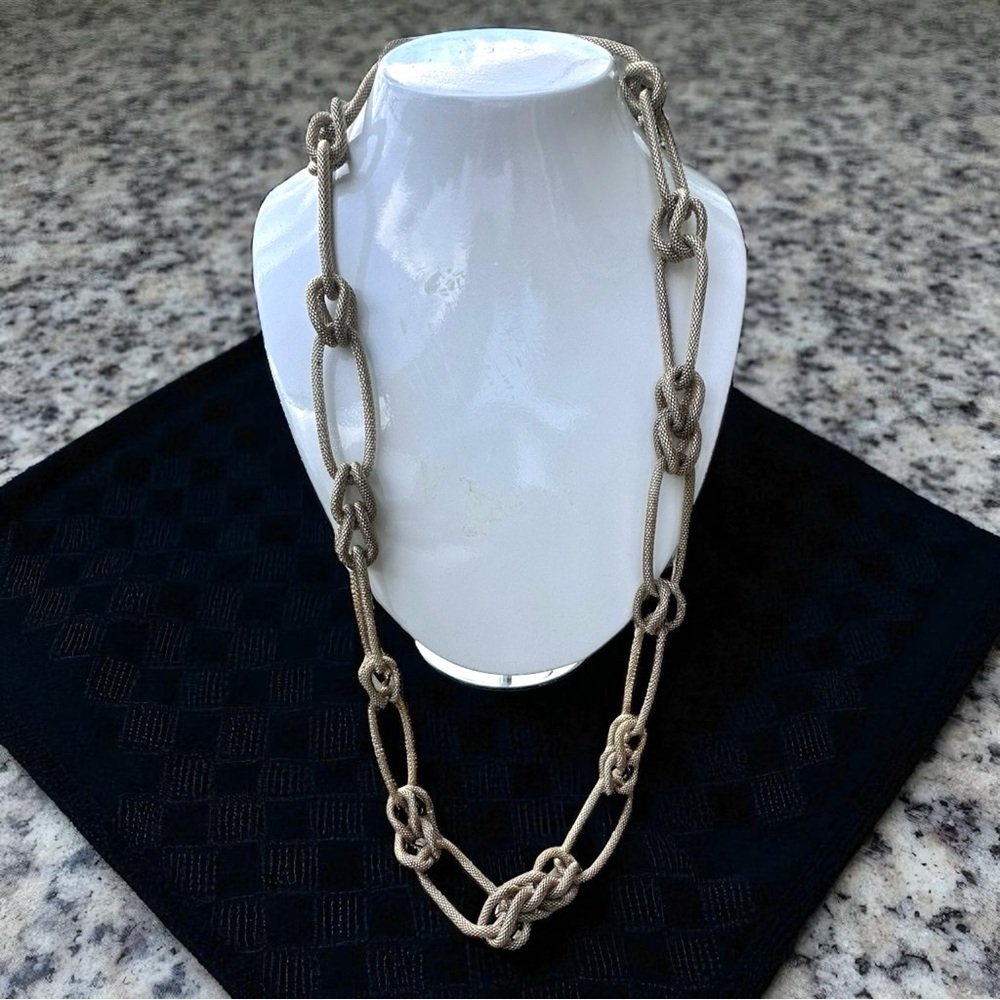 Chico's Goldtone Knotted Link Long Necklace